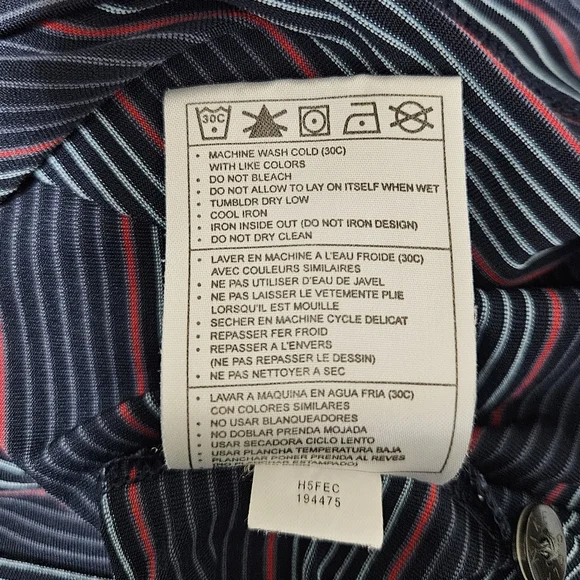 Nike Golf Dri Fit Performance UV Blue Stripe Polo - Picture 9 of 10